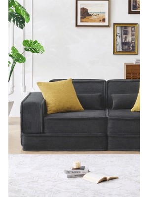 Katt Manora Koltuk Yatak Modüler 2’li – Sünger Kanepe, Yıkanabilir Kılıflı, Çok Amaçlı