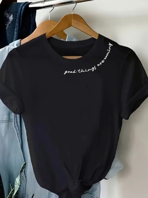 Mercoledi Good Thıngs Baskılı Oversize Bisiklet Yaka T-Shirt