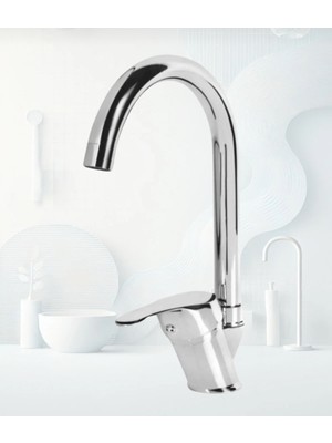 Eska Baston Borulu Mutfak Eviye Bataryası Çeşmesi Musluğu Çift Su Girişli