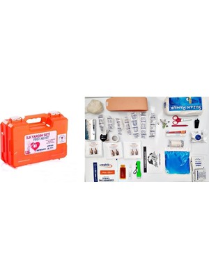 Geseus Ilk Yardım Çantası Araç Ev Ilk Yardım Seti Taşınabilir Ecza Dolabı  Içi Dolu