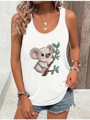 Mercoledi Sevimli Koala Baskılı Kadın T-Shırt