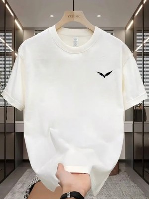 Mercoledi Kartal Baskılı Oversize Bisiklet Yaka T-Shirt