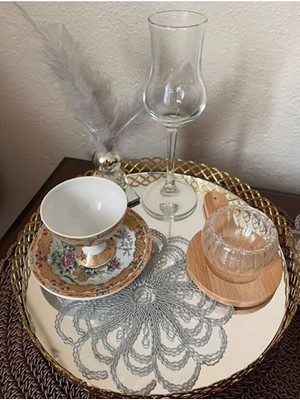 Zesa Home 6 Lı Kahve Yanı Şık Sunum Güpür Tül Peçeteler