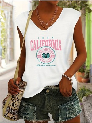 Mercoledi California Baskılı Kadın T-Shırt