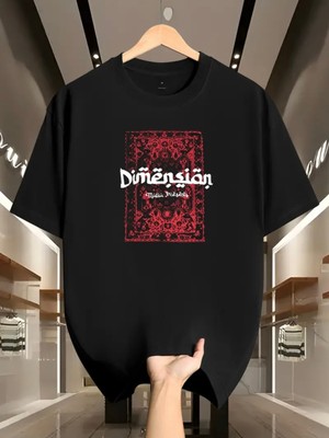 Mercoledi Dimension Ön Baskılı Oversize Bisiklet Yaka T-Shirt