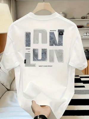 Mercoledi Ldn Baskılı Oversize Bisiklet Yaka T-Shirt