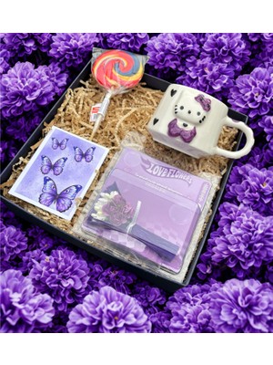 Marmori Kişiye Özel  Kitty El Yapımı Kupalı Hotflowers Buketi  Şekerli Hediye Seti