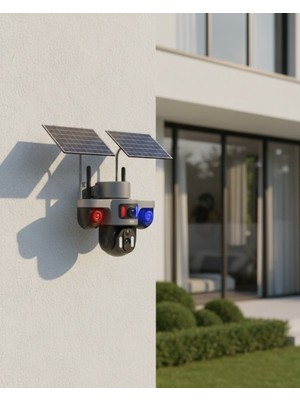 Çoklu Lensli 9mp Solar Güvenlik Kamerası 4g Kart Destekli
