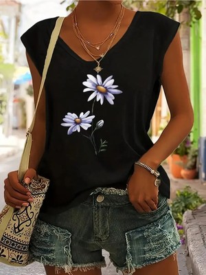 Mercoledi Kurdele Baskılı Oversize V-Yaka T-Shirt Salaş Boyfirend