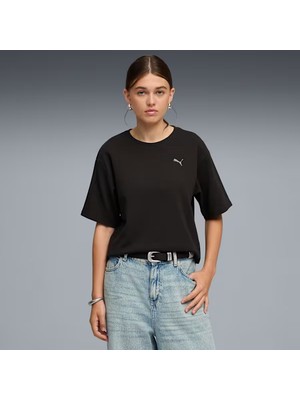 Markali Puma Ess Elevated Tee Kadın Siyah Tişört 69181301