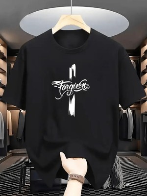 Mercoledi Forgıven Baskılı Oversize Bisiklet Yaka T-Shirt