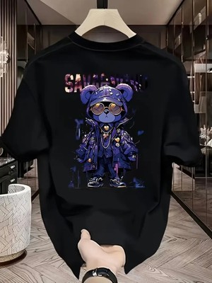 Mercoledi Savage Nano Baskılı Oversize Bisiklet Yaka T-Shirt