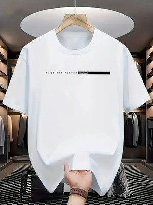 Mercoledi Face The Future Baskılı Oversize Bisiklet Yaka T-Shirt