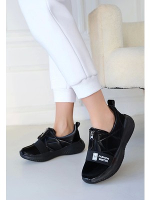 Zemira Nikeo Siyah Paraşüt Siyah Tabanlı Spor Ayakkabı