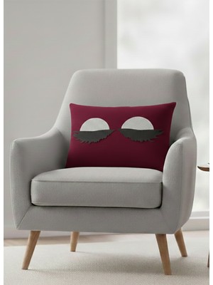 Nisahometeks Leke Tutmaz Silinebilir Kirpikli Kırlent Yastık Kılıfı 50*32 cm
