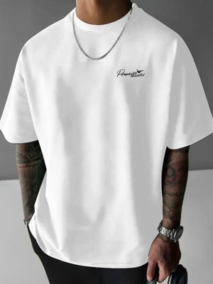 Mercoledi Promise Baskılı Oversize Bisiklet Yaka T-Shirt