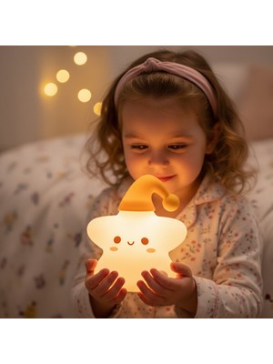 Hediye Filesi Rgb LED Yıldız Gece Yatak Odası Lambası Renk Değiştiren Yumuşak Silikon Şarj Edilebilir