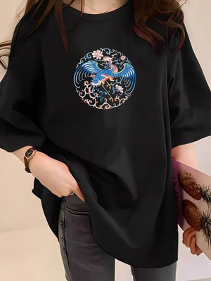 Mercoledi Anka Baskılı Oversize Tişört