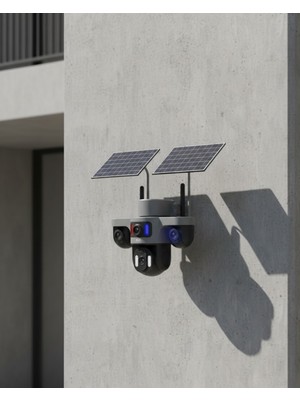 Çift Solar Panelli 4g Kablosuz Ip Güvenlik Kamerası 9mp ve Hareket Takipli