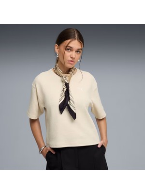Markali Puma Ess Elevated Tee Kadın Bej Tişört 69181387