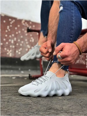 Zemira Gri Triko Sargı Taban Erkek Ayakkabı