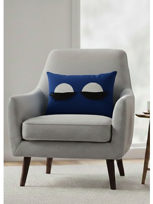 Nisahometeks Leke Tutmaz Silinebilir Kirpikli Kırlent Yastık Kılıfı 50*32 cm