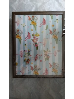 Es Dekor Flamingo Minderli Desenli Keyif Tepsi  1 Adet