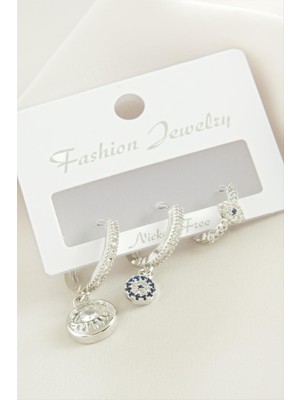 Esranın Dünyası 3 Adet Göz Zirkon Taşlı Küpe RSBİJ34-ESRDNS