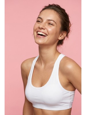 Underwear Bodyway 2'li Paket Pamuklu Pedli Sporcu Sütyeni & Bralet - Günlük Rahat Yüzücü Model Sporcu Atleti