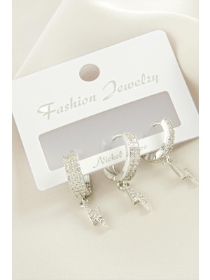 Esranın Dünyası 3 Adet Şimşek Zirkon Taşlı Küpe RSBİJ34-ESRDNS