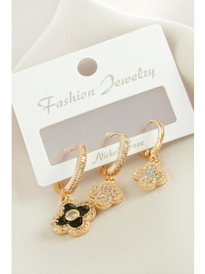 Esranın Dünyası 3 Adet Çiçek Zirkon Taşlı Küpe RSBİJ34-ESRDNS