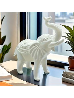 Es Dekor Şeffaf 1 Adet Cam Fil Figürin, Kristal Fil Dekor, Sanatsal Cam El Sanatları