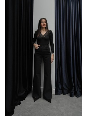 Havoş Siyah Tintli Wide Leg Jean