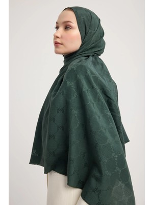 Maisa Neda Pamuk Ipek Şal Koyu Yeşil 70*190 cm