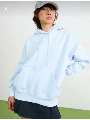 Nike Phoenix Fleece Po Hoodie Oversize Bol Kalıp Mavi Kadın Sweatshirt HF6839-423