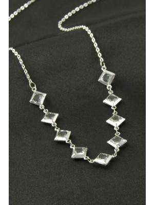 Esranın Dünyası Kare Kristal Taşlı Kolye RSBİJ34-ESRDNS