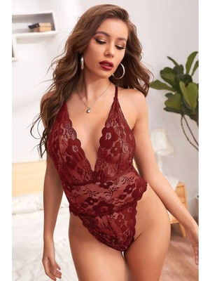 Byen Giyim Gülüşünde Saklıparti Modelii Bodysuit Bordo - 3055.1364.