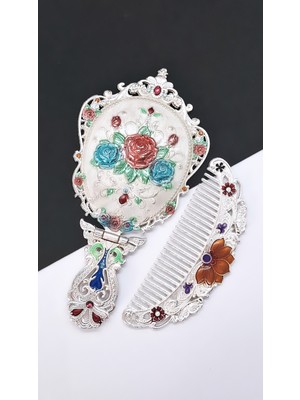 Serenity Özel Kutusunda Çeyizlik Hediyelik Katlanır Mistik Ayna Takımı05