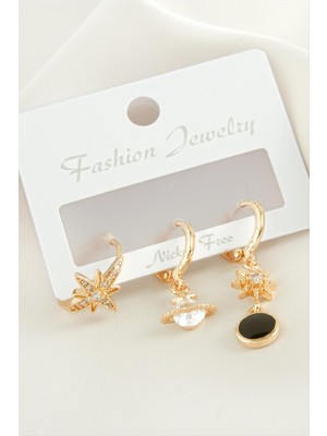 Esranın Dünyası 3 Adet Yıldız Zirkon Taşlı Küpe RSBİJ34-ESRDNS