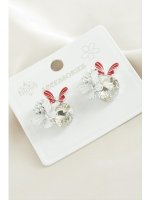 Esranın Dünyası Kelebek Inci Taşlı Metal Küpe RSBİJ34-ESRDNS