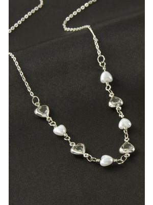 Esranın Dünyası Kalp Inci Kristal Taşlı Kolye RSBİJ34-ESRDNS