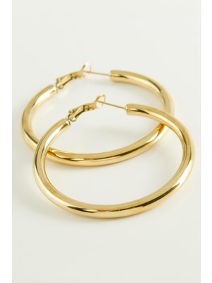 Esranın Dünyası Boru Lüks Çelik Halka Küpe 5 cm RSBİJ34-ESRDNS