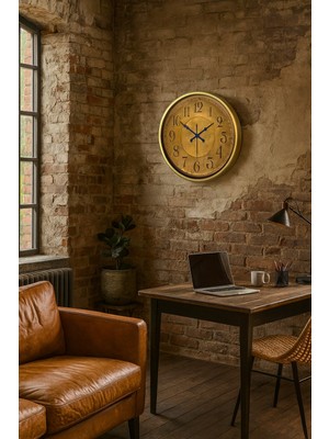 Çetiner Group 52 cm Eskitme Metal Retro Duvar Saati