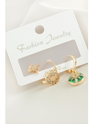 Esranın Dünyası 3 Adet Yıldız Zirkon Taşlı Küpe RSBİJ34-ESRDNS