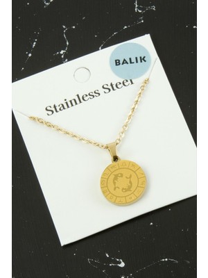 Esranın Dünyası Balık Burcu Çelik Kolye RSBİJ34-ESRDNS