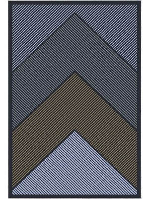 Kaymaz Yıkanabilir Dijital Baskılı Salon Halısı Trend Geometrik AL4048