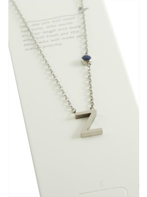 Esranın Dünyası Gümüş Renkli Harfli Çelik Kolye RSBİJ34-ESRDNS