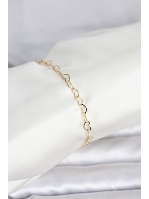 cm 14K Gold Renk Kalpli Zincir Model Kadın Bileklik