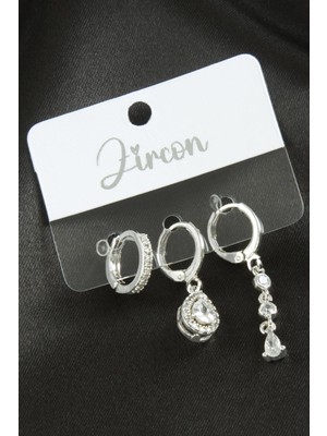 Esranın Dünyası 3 Adet Damla Zirkon Taşlı Küpe RSBİJ34-ESRDNS