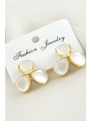 Esranın Dünyası Çiçek Damla Sedef Taşlı Metal Küpe RSBİJ34-ESRDNS